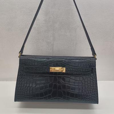 2025 Noua BOX Geantă din piele de vacă cu model de crocodil mat, geantă de umăr la modă, geantă crossbody din piele naturală, geantă mică pătrată