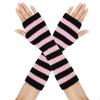 Cosplay Party Fingerless Gloves, Striped Knit Sleeves, Christmas Anime Design, Autumn Winter