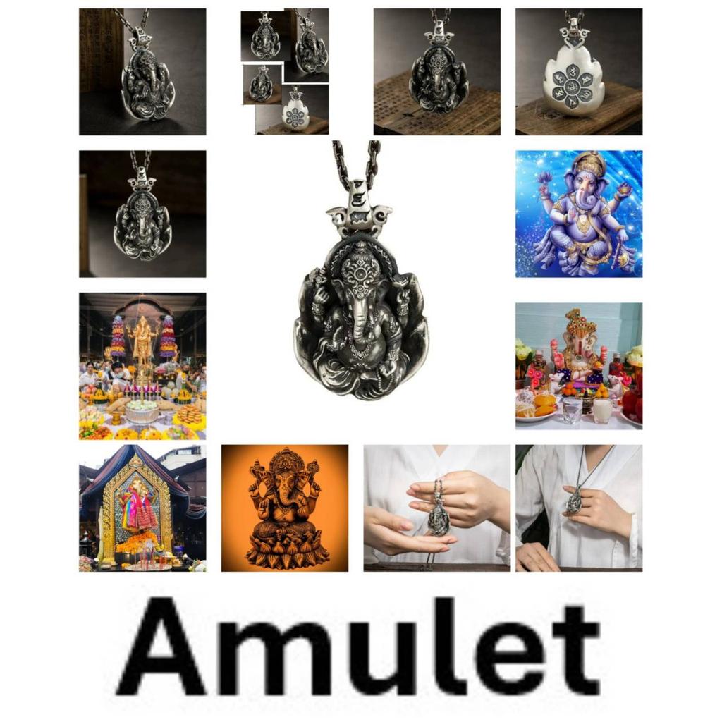 Vintage Retro Ganesha Elephant Head God Buddha Pendant Necklace Chain Wealthy Rich Unisex Men Women Fashion Gothic Amulet Talisman Jewelry Party Gift