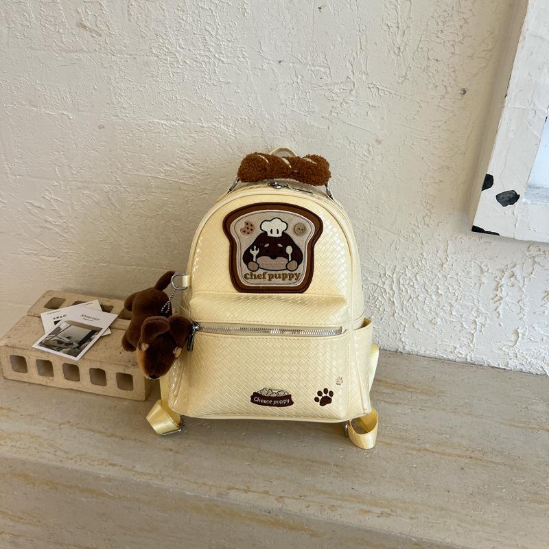 Schoolbag fun embroidery puppy dog cartoon backpack Korean version trendy new foreign style cute schoolbag travel small backpack