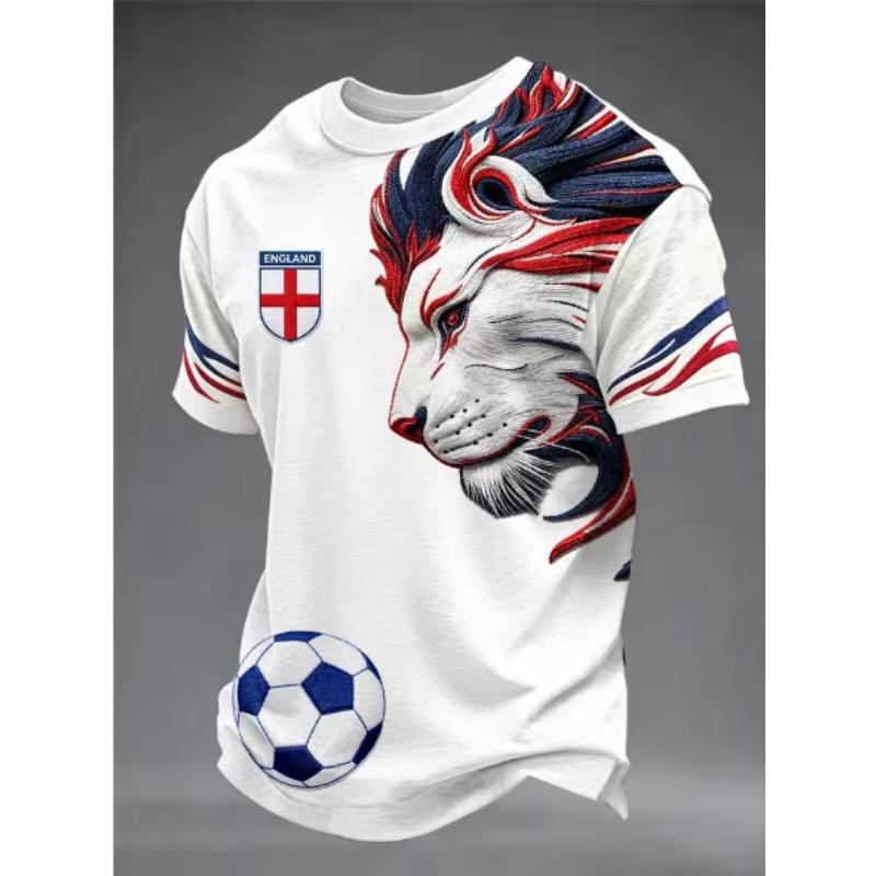 22026 Nowa Męska Koszulka Piłkarska 3D Anglia Szybkoschnąca Koszulka Sportowa Męska Koszulka Streetwear Damska Koszulka Y2K