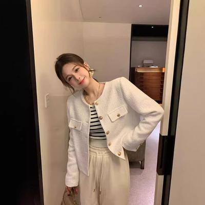 Xiaoxiangfeng Short Jacket Women's Spring and Autumn New Korean Style High-end Lady Temperament Chic Long-sleeved Top
