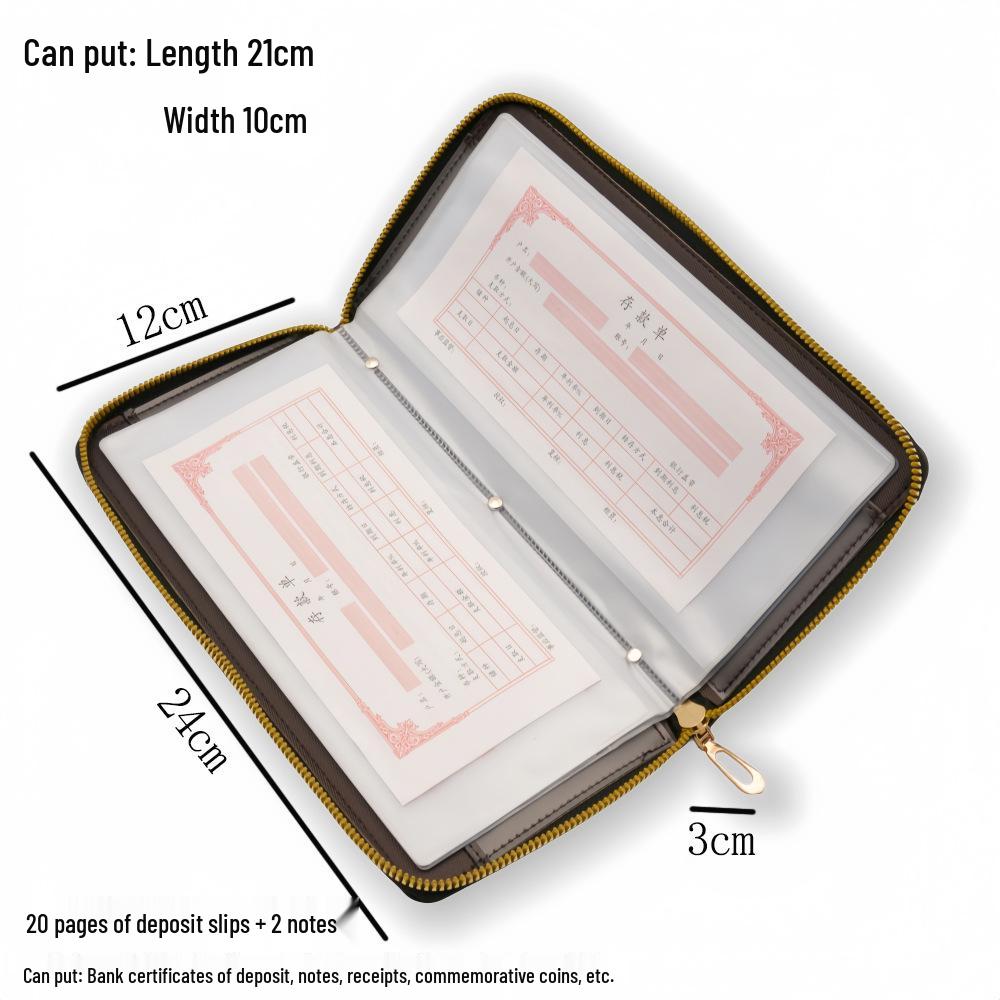 Passbook & Check Storage Album - Large Capacity Card Holder & Document Sleeve
