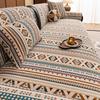Ethnic Style Sofa Blanket Sofa Cushion Anti Slip Couch Cover Dark Color Series Easy To Clean Suitable For Various Scenarios 1Pcs