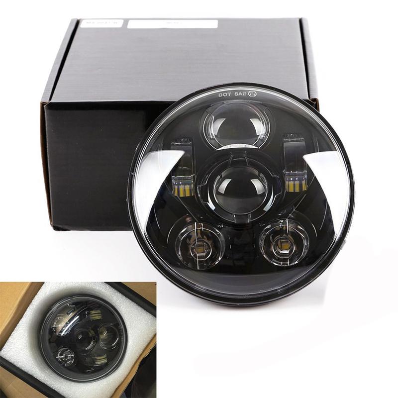 5.75" 5 3/4 LED Motorcycle Headlight Black For Harley Sportster 1200 XL1200L Custom XL1200C 883 XL883 883L XL883R