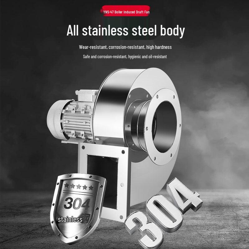304 Stainless Steel High-Temp Resistant Induced Draft Fan, 220V/380V Industrial Centrifugal Smoke Exhaust Combustion Chimney Fan