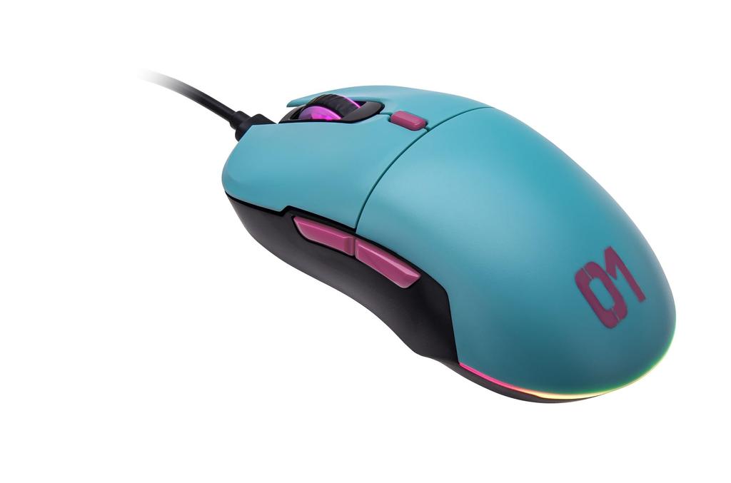 Thermaltake Neros Pro RGB Hatsune Miku Edition Conexão com fio USB Função RGB Mouse para jogos Hatsune Miku Edition MS0706 GMO-NPR-WDOHBL-09