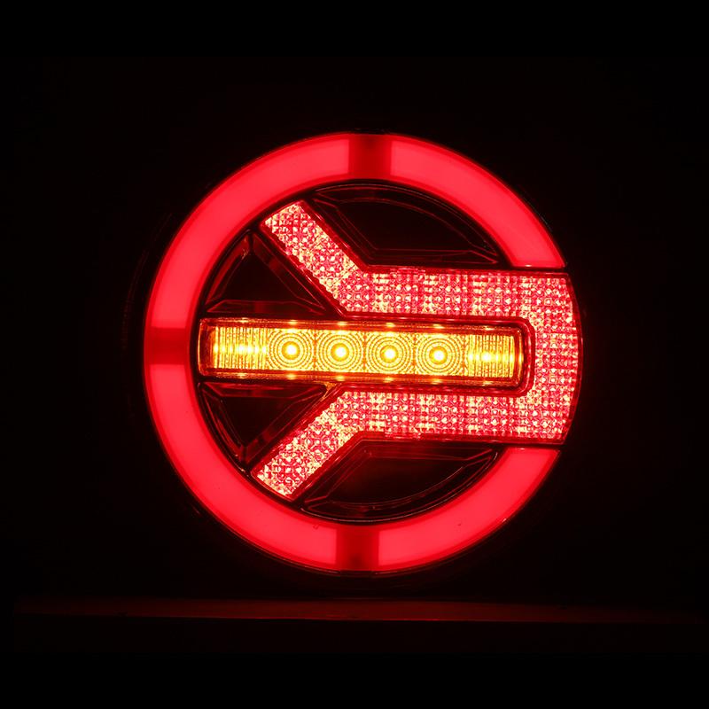 Offroad Truck LED Round Taillight 5.5 inch Brake Tail Lamp Rear Hamburger Clearance Lights for Jeep Volvo Pickup Trailer 12V 24V