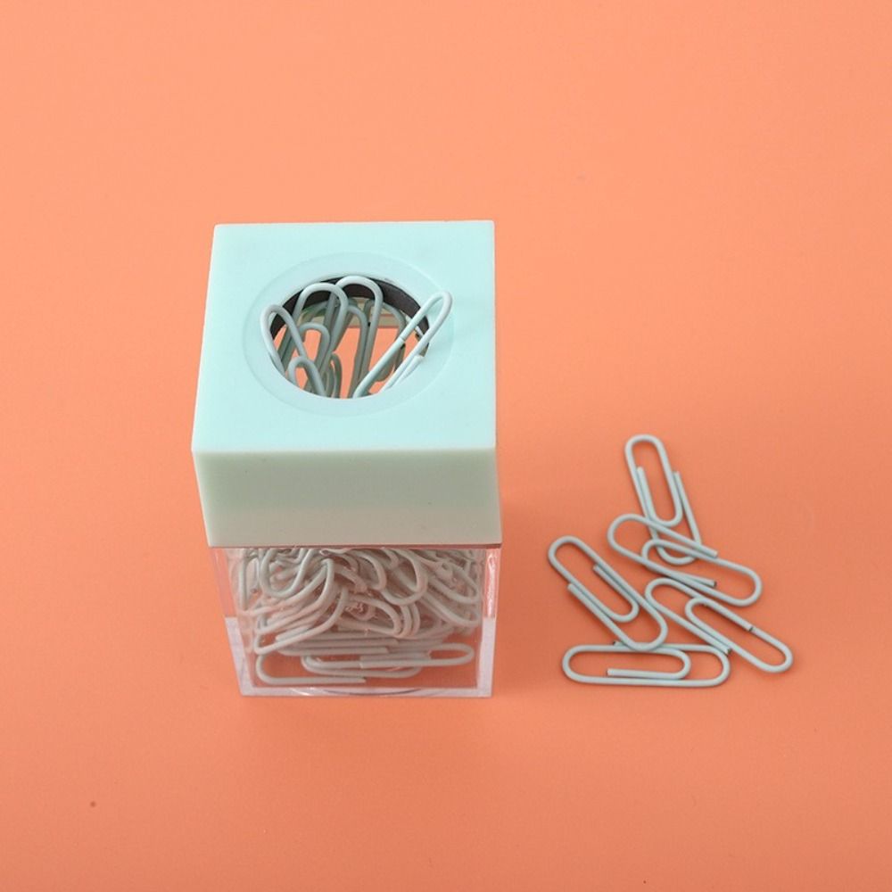 Office Supplies Transparent Magnetic Absorption Box Paperclip Holder Desk Storage Clips Dispenser