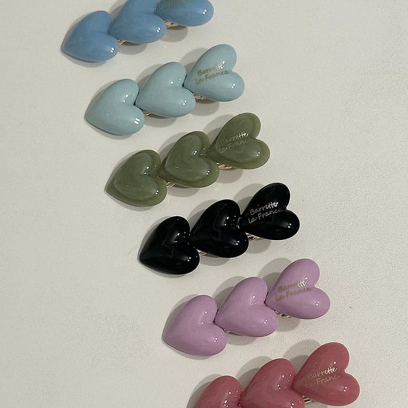 

mosxe Triple heart hair pin (6color) mint