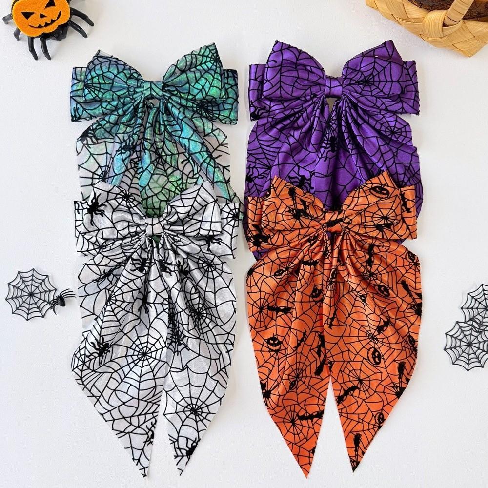 Spring Clip Pumpkin Hair Clip Gothic Halloween Scrunchie Creative Spider Web Hair Bow Masquerades