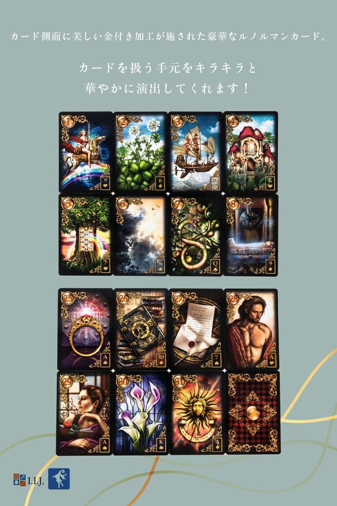 Lenormand Cards Gilded Reverie Lenormand Expanded Edition Oracle Cards Fortune Telling with Japanese Instruction Authentic I.I.J Manual,