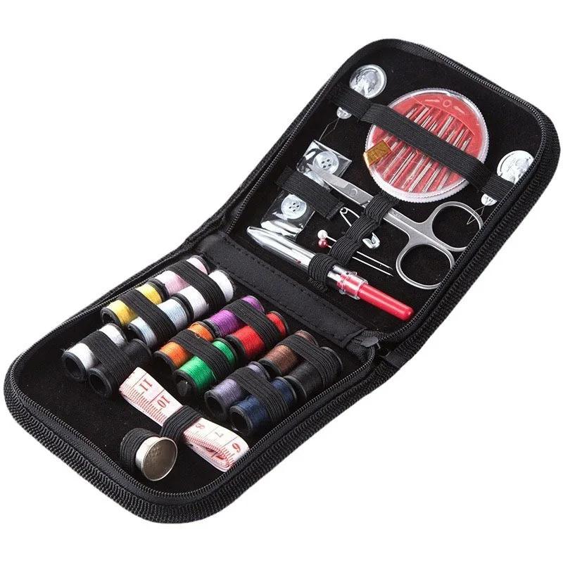 Portable Multi-Functional Household Sewing Kit - Needle and Thread Set with Scissors, Thimble & Needles for DIY Clothing Repair