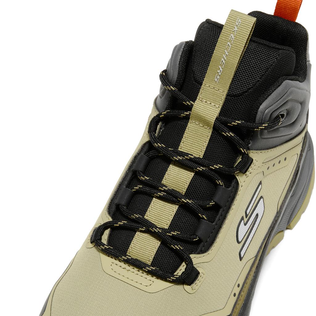 Skechers Outdoor Mens Mesh Printed Versatile Shock Absorbing Breathable Mid-Top Outdoor Functional Shoes Men Shoes 237413C-OLBK