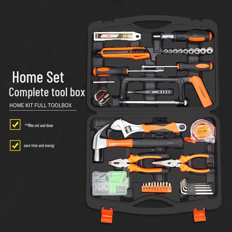 Zestaw narzędzi Rede Home: Rodzinny Zestaw Naprawczy ze Śrubokrętami, Młotkiem, Kluczami i Elementami Złącznymi.