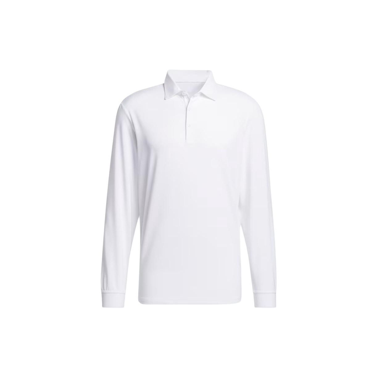 

Adidas Long Sleeved Polo Shirt Solid Color Logo Men Tops White IT7213 L