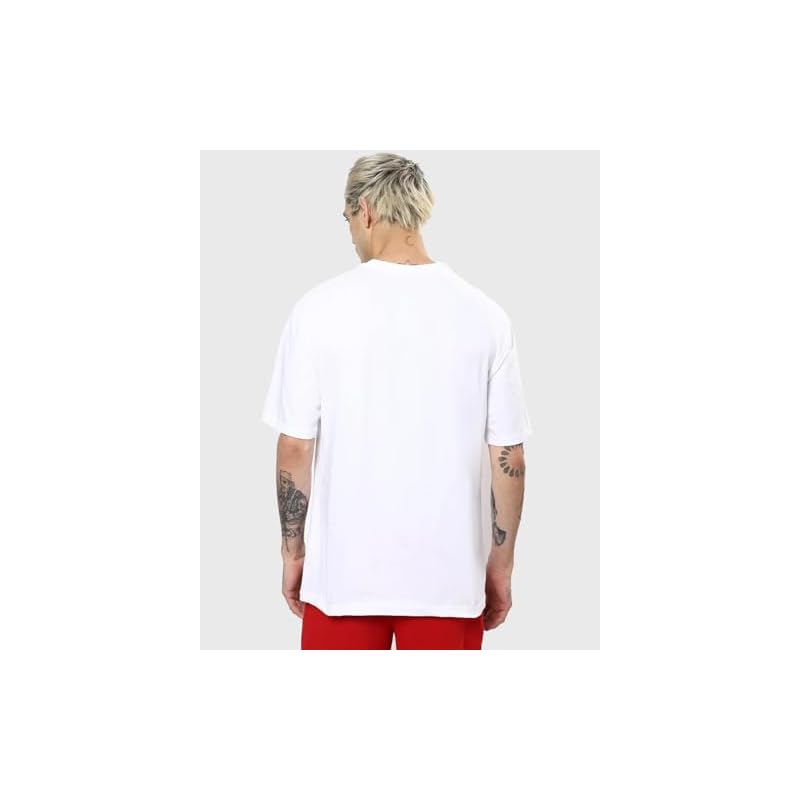 Bewakoof Men' Graphic Printed % Cotton TShirt Oversized Fit, Round Neck, Half Sleeves