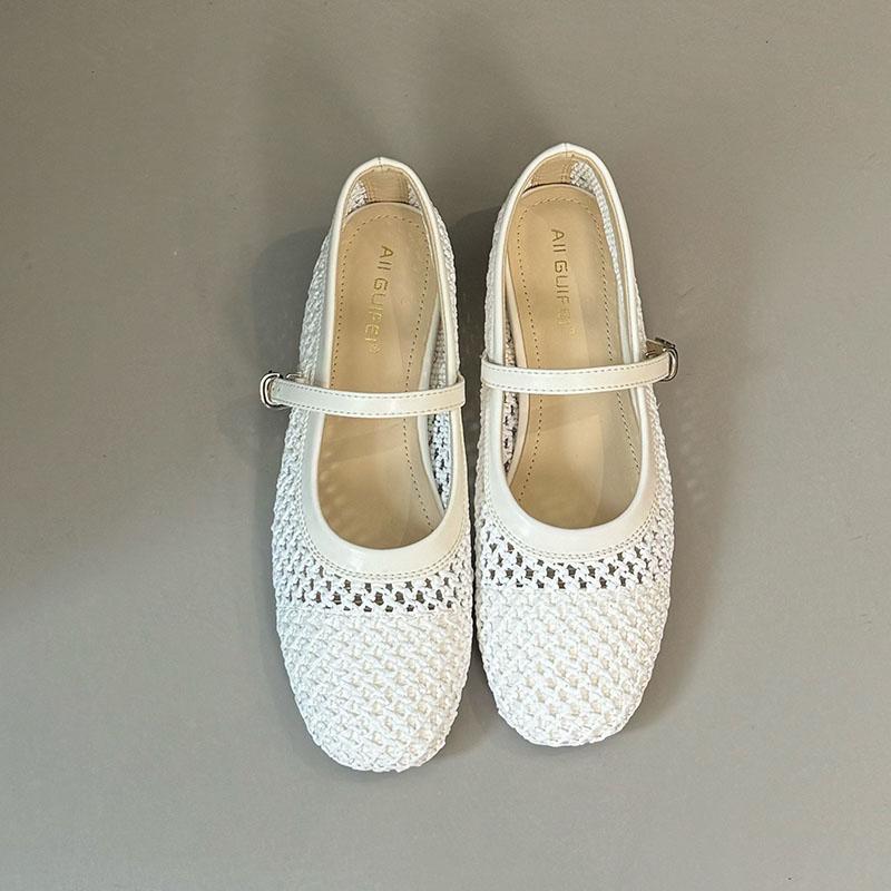 

Мода Мода Ремешок с пряжкой Женские туфли-лодочки на плоской подошве Новые 2025 Женские Неглубокие Женские Туфли Лолиты с увеличивающей рост обувью 35 белый