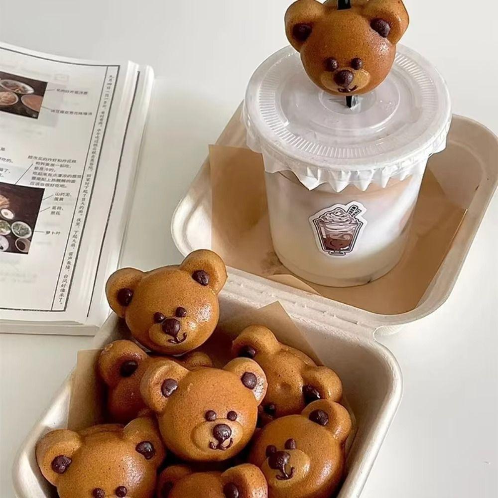 12 Cavity Muffin Cakes Mold Cartoon Animal Shape Bear Madeline Baking Tray  Decoration