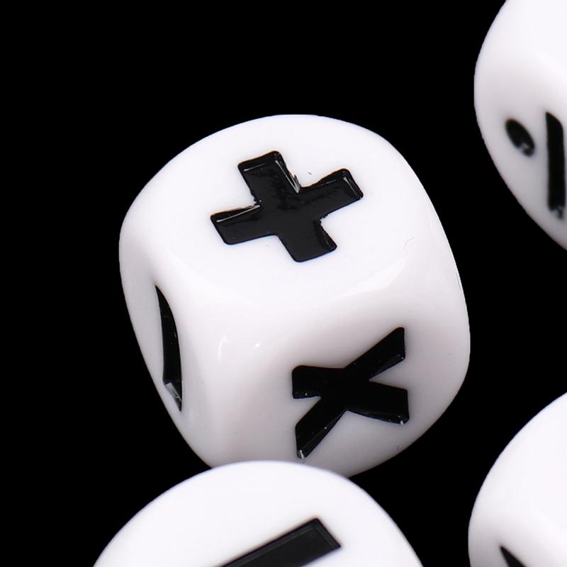 6Pcs Addition Subtraktion Multiplikation Division Symbol Würfel Betrieb Requisiten