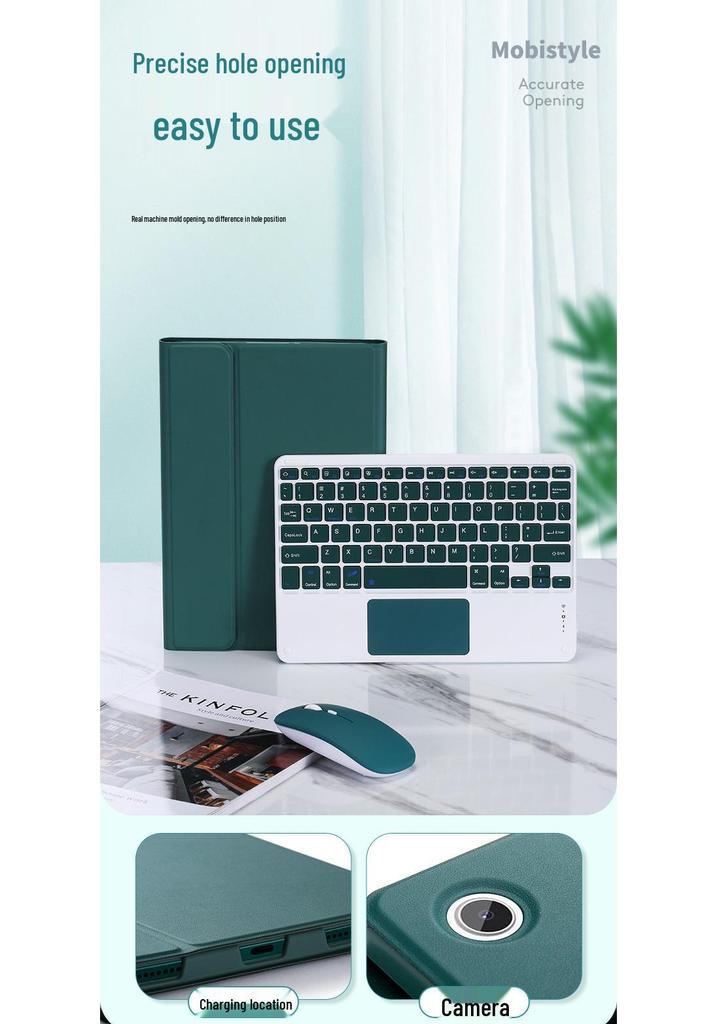 IPad 10 Schutzhülle mit Stifthalter & Bluetooth-Touch-Tastatur, Maus für Pro 11 / Air 11/6, Bunte Hintergrundbeleuchtung