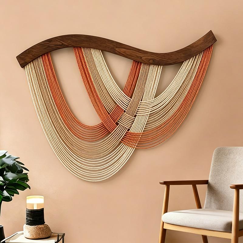

80x60cm Macrame Wall Hanging Large Boho Decor Wall Yarn Tapestry Handmade Tassel for Living Room Bedroom Apartment Home Decor