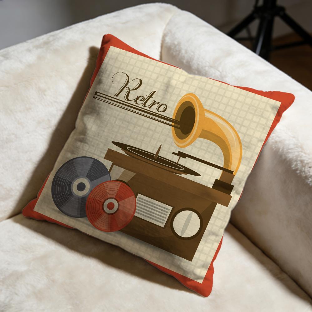 Retro Speaker Cushion Cover Soft Decorative Pillow Case Suitable for Bedroom Sofa Car Travel Use