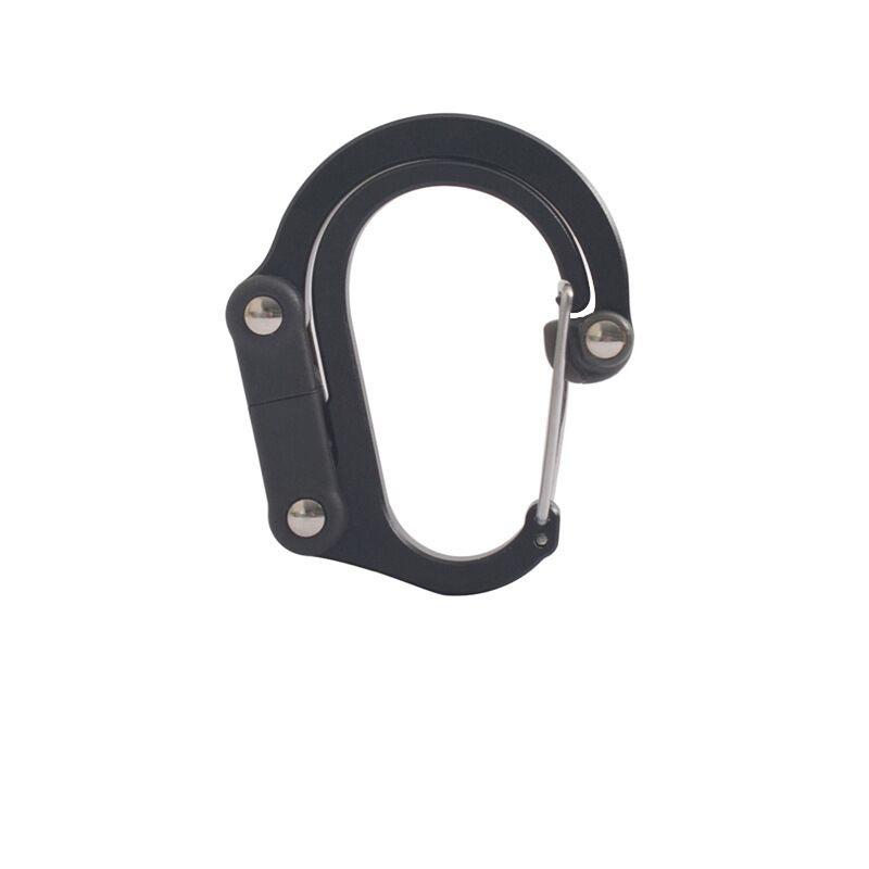 

D-Shaped Aluminum Alloy Carabiner Clip Quickdraw Multi Function Safety Outdoor Camping Gear Accessory чорний