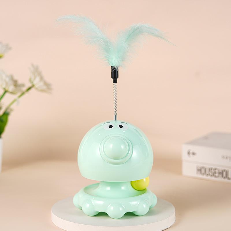 Octopus Cat Teaser Toy Set with Self-Entertainment Mint Balls and Turntable