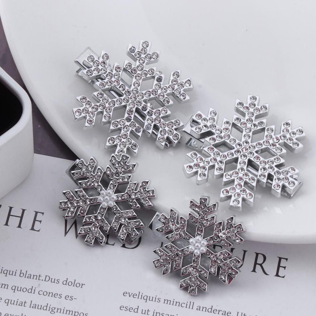 Cute Sparkling Snowflake Duckbill Hairpin Beautiful Snowflake Hairpin Hair Clip Hair Accessory for Fashion Enthusiasts