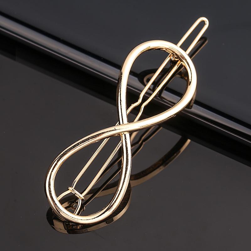 New Metal Geometric Love Heart Hair Clip Elegant Round Barrette for Women Girls Sweet Gold Hairpins Barrettes Hair Accessories