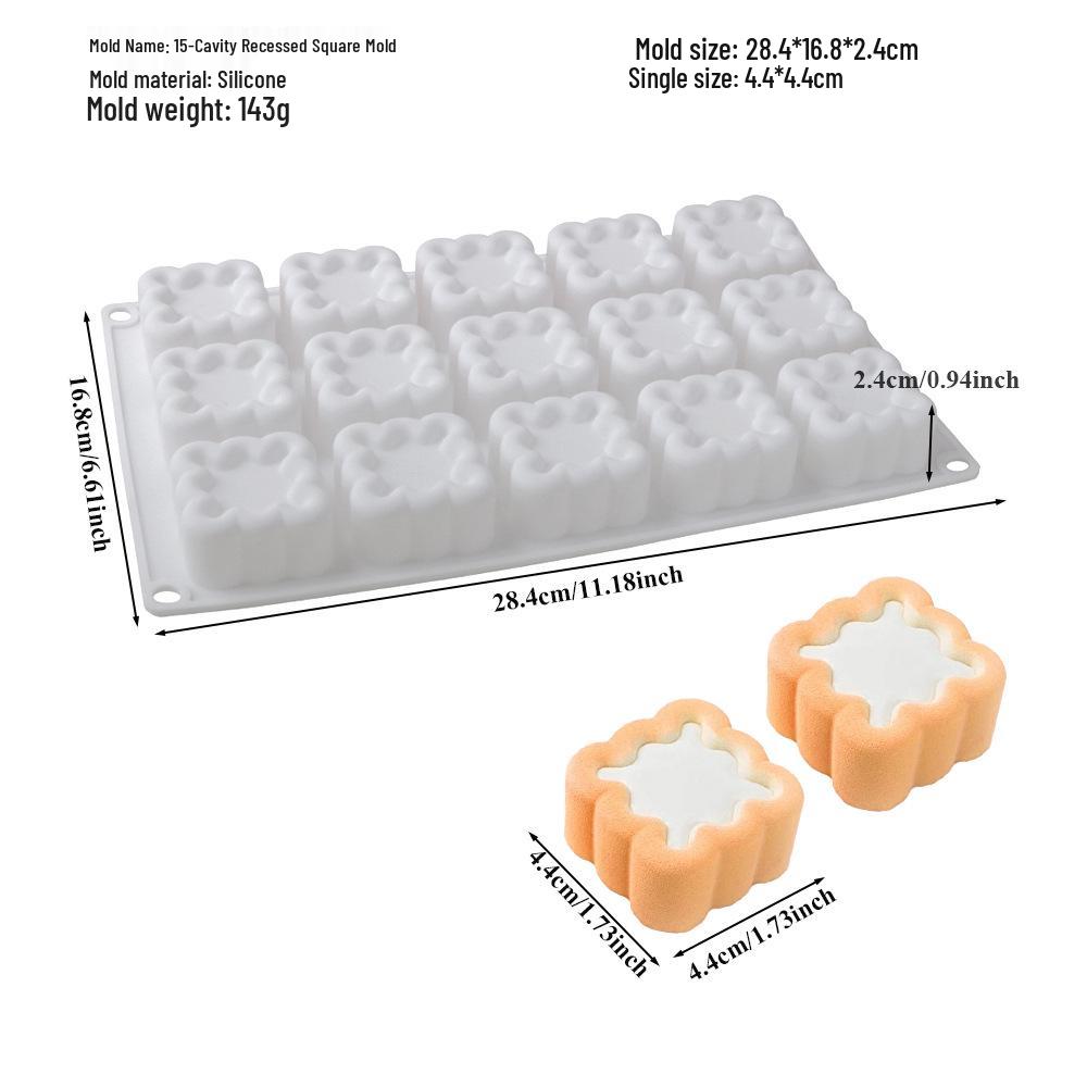 6-Cavity Flower & Heart Silicone Mousse Mold for Chocolate and Cakes