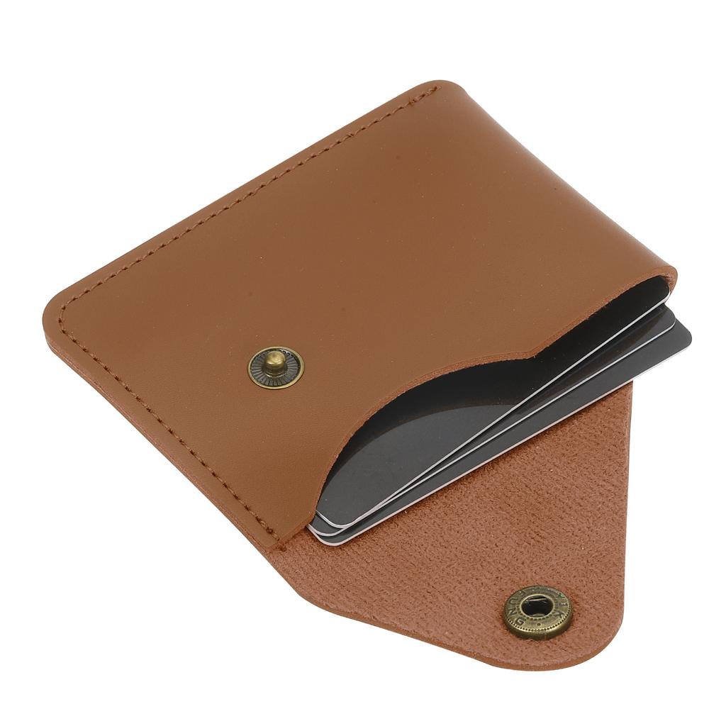 1/2Pcs Slim Leather Card Holder with Snap Closure Leather Front Pocket Wallet Card Case Holder for Men and Women Business Office