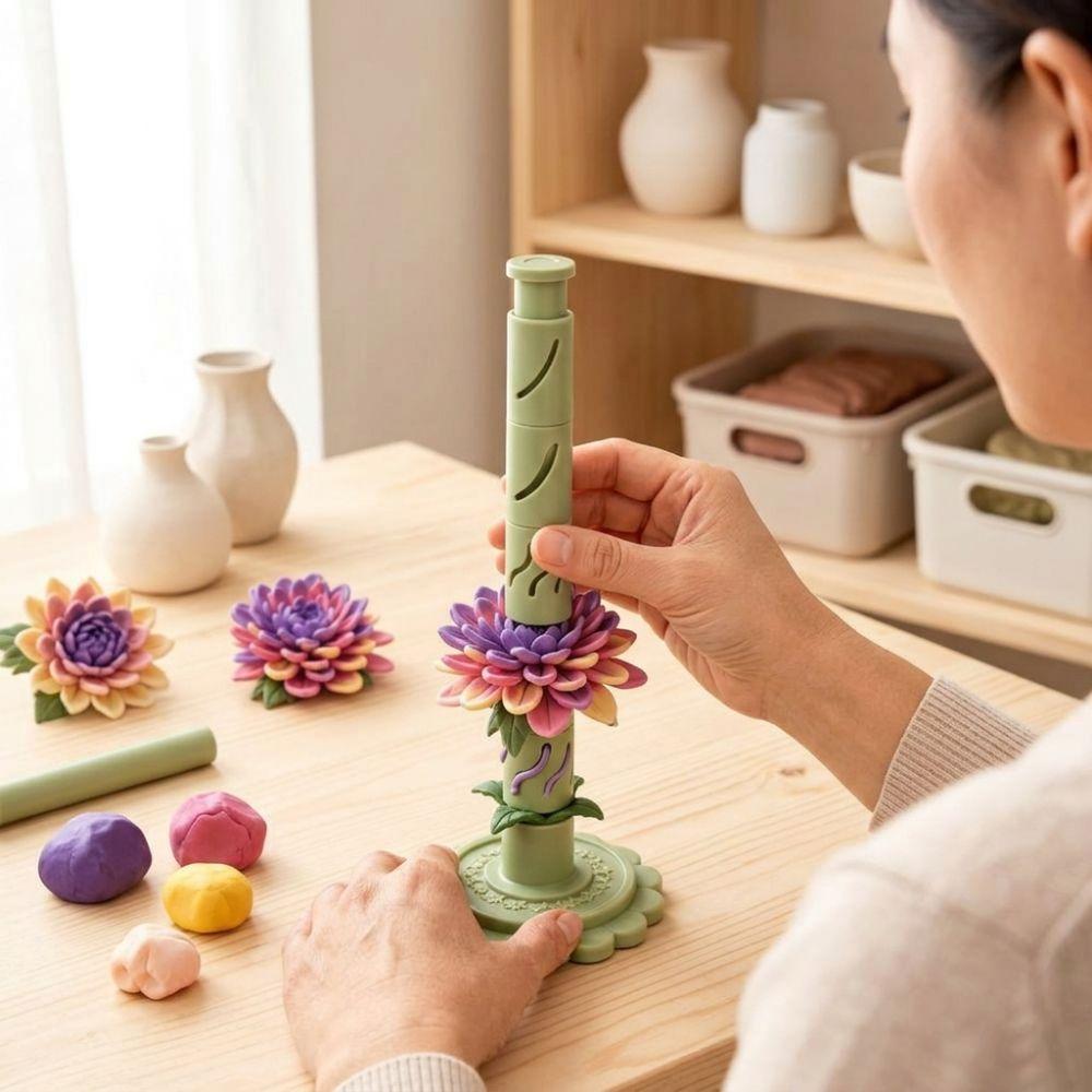 9 Shaping Sleeves Modular Clay Bloom Maker 3D Printed DIY Clay Floral Mold Tool Polymer Clay