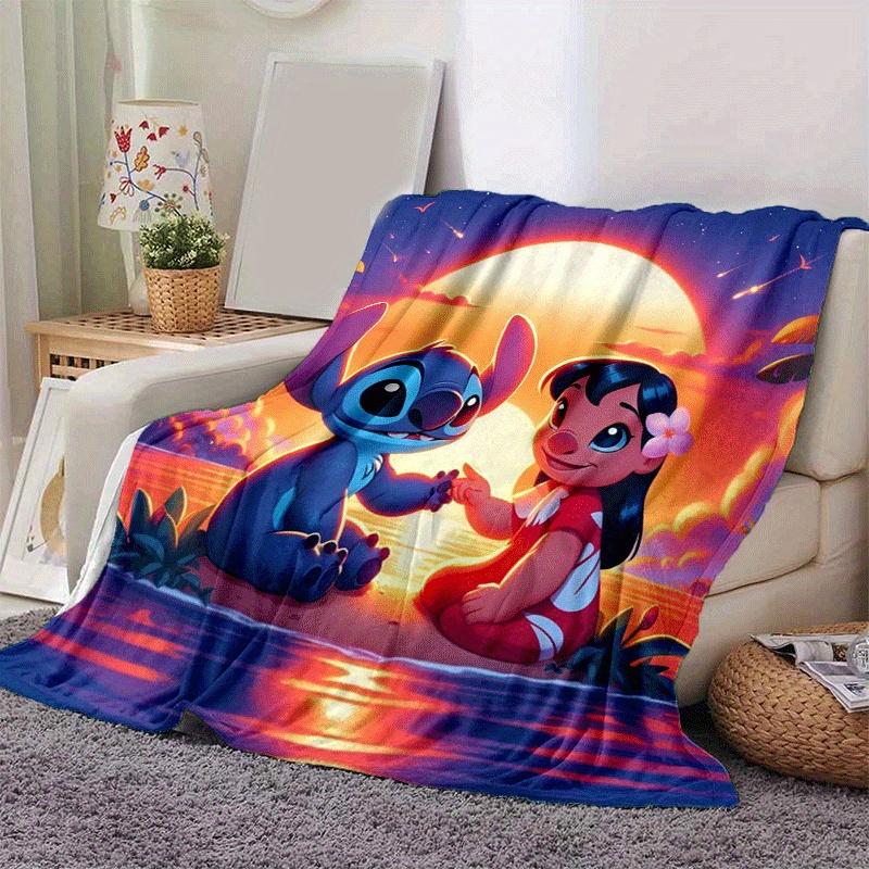 1pc Cute Stitch Printing Blanket - Soft, All-Season Throw for Living Room, Bedroom,Personalized Gift with Adorable Cartoon Design