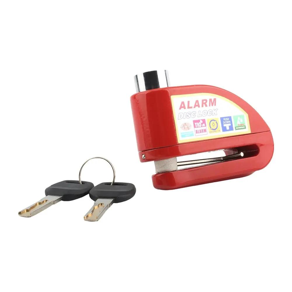 

Мотоциклетная сигнализация, замок, дисковый тормоз с ключом, мотоцикл, скутер, велосипед, водонепроницаемый, противоугонный, алюминиевый сплав, предохранительный тормоз красный