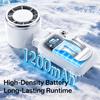 Outdoor Wearable Hat Clip Fan 1200mAh USB Rechargeable Portable Handheld Backpack Cooler 3 Speeds Lightweight Mini Desk Fan