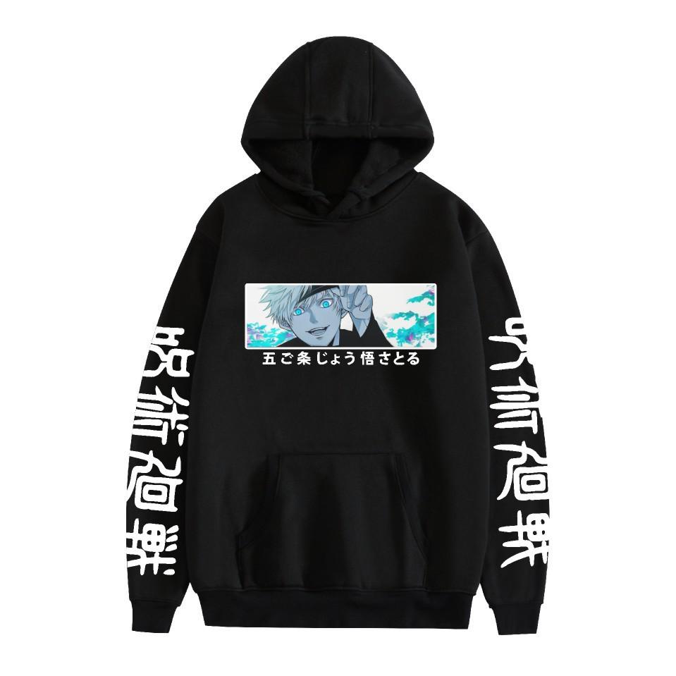 

Худи с принтом из аниме «Магическая битва» Streetwear Повседневные с мультяшным принтом Женские Мужские Толстовки с капюшоном XS чёрный