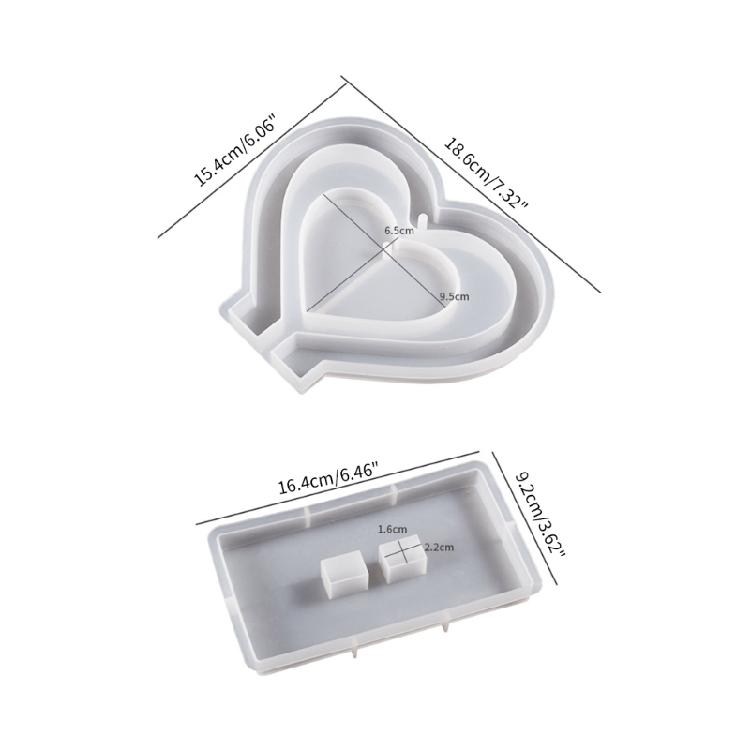 Heart Shape Silicone Mold for DIY Casting Epoxy Mould Resin Photo Frame Molds