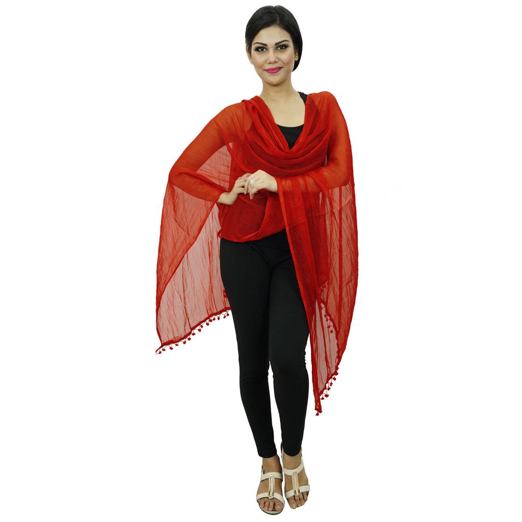 Chiffon Blend Dupatta Long Stole Women Wrap Indian Scarves Chunni