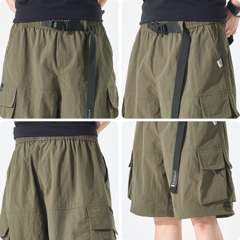 Mark Fairwhale Men's Ice Silk Multi-Pocket Cargo Shorts