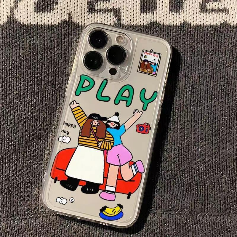 

Мягкий прозрачный мультяшный чехол для iPhone 11, 13, 14, 15 и 15 Pro iPhone 15 Pro