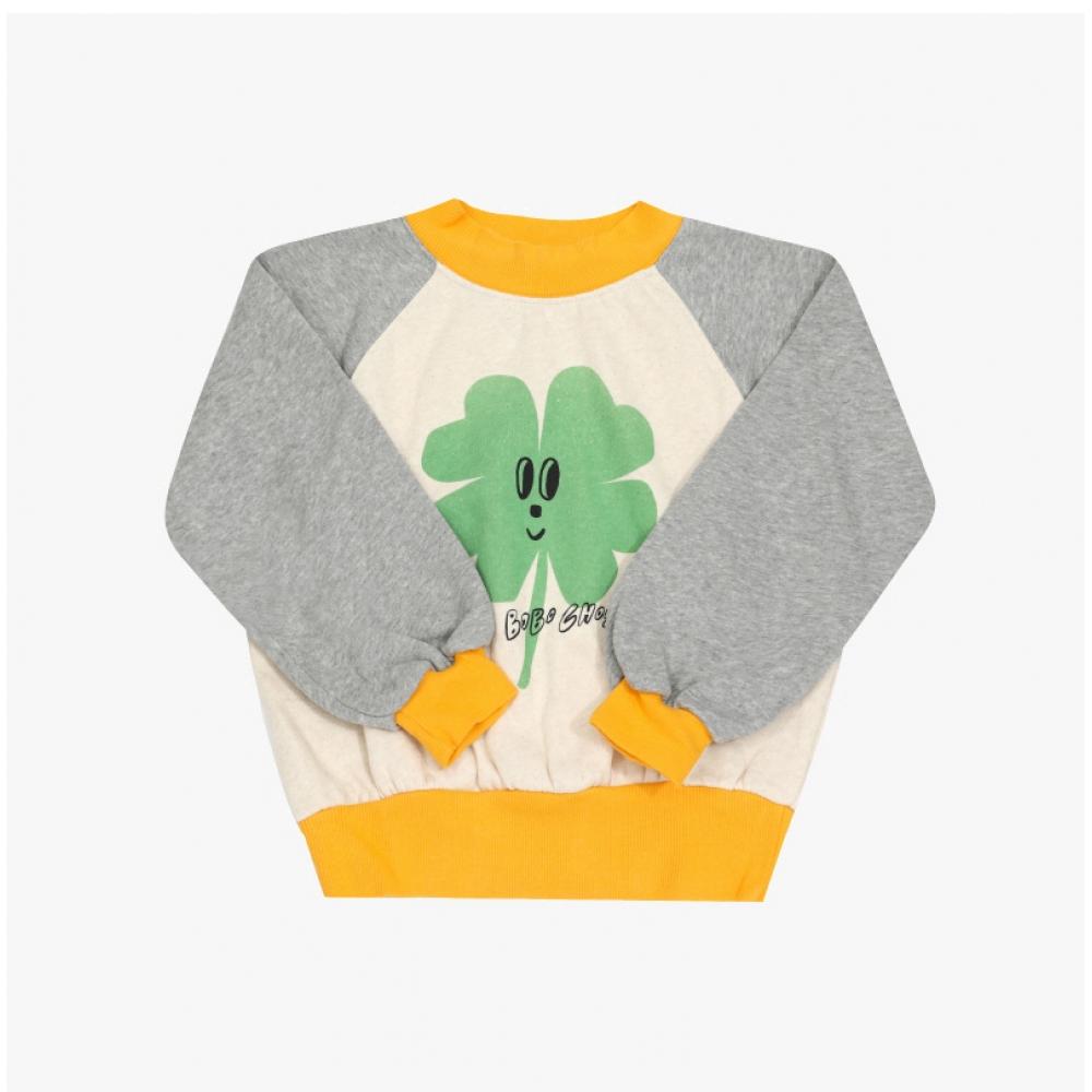 Bobo Shoes Lucky Clover Raglan Kids Sweatshirt B225ac041