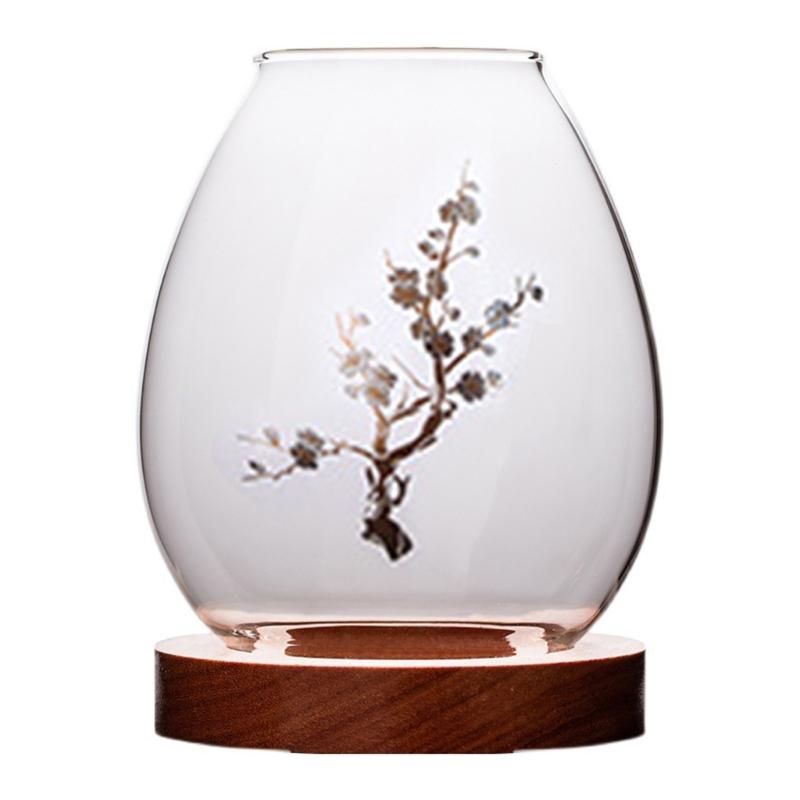 Windproof Candle Shade Cover Candle Shade Cover with Wood Base Home Decorations
