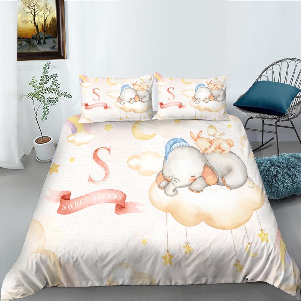 Cartoon Alpaca Digital Printing Bedding Two Or Three-Piece Set Polyester Can Be
