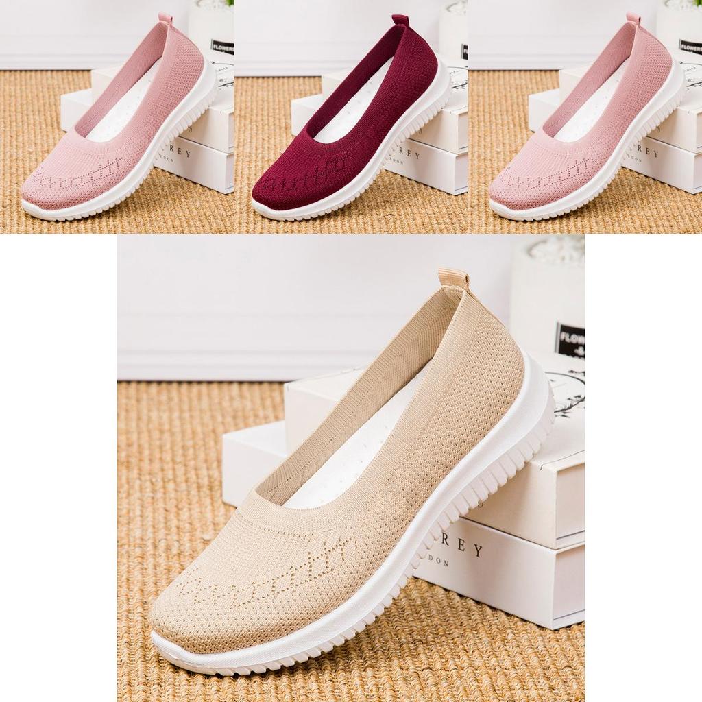 Stylish Knitted Casual Sneakers Women's Breathable Hollow Mesh Shoes
