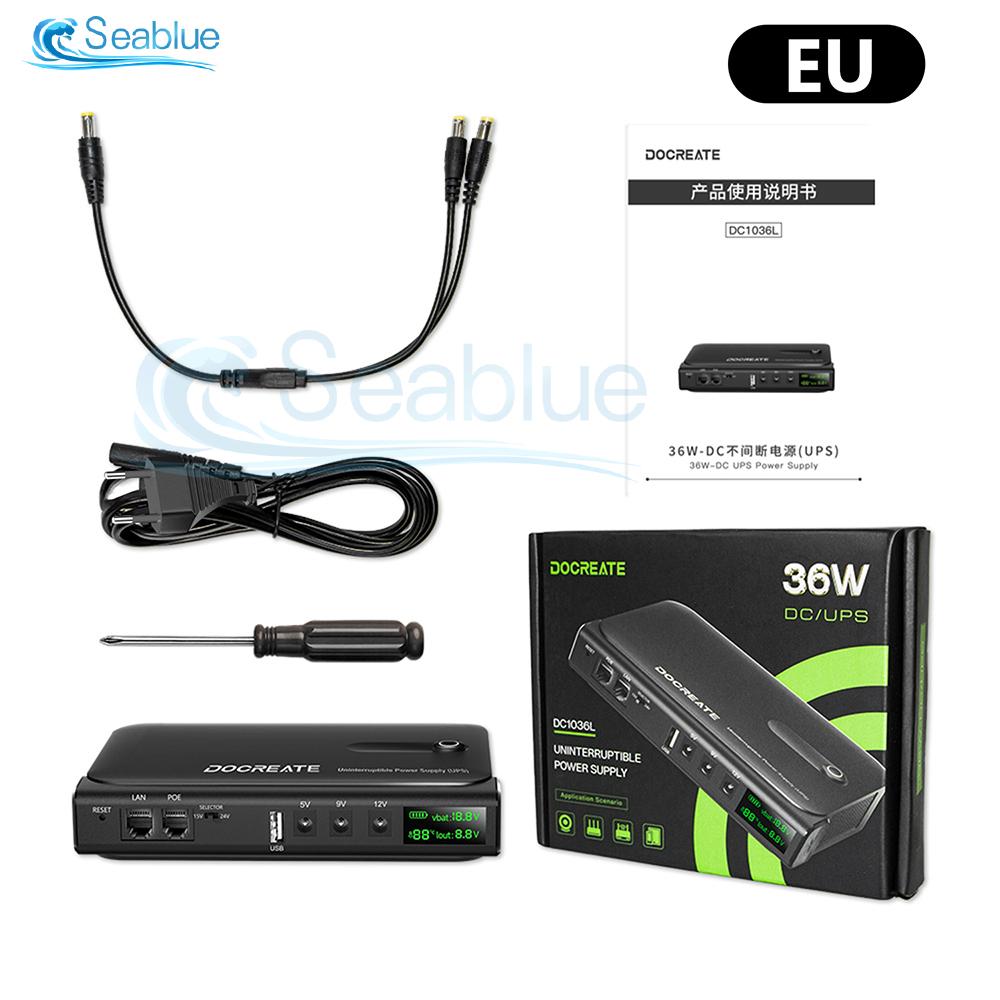 

Змінний струм 85-265В Міні ДБЖ Блок живлення Резервна батарея постійного струму для роутера Оптичного модема Багатовольтна вихідна потужність Стабільне живлення Тривалий час роботи