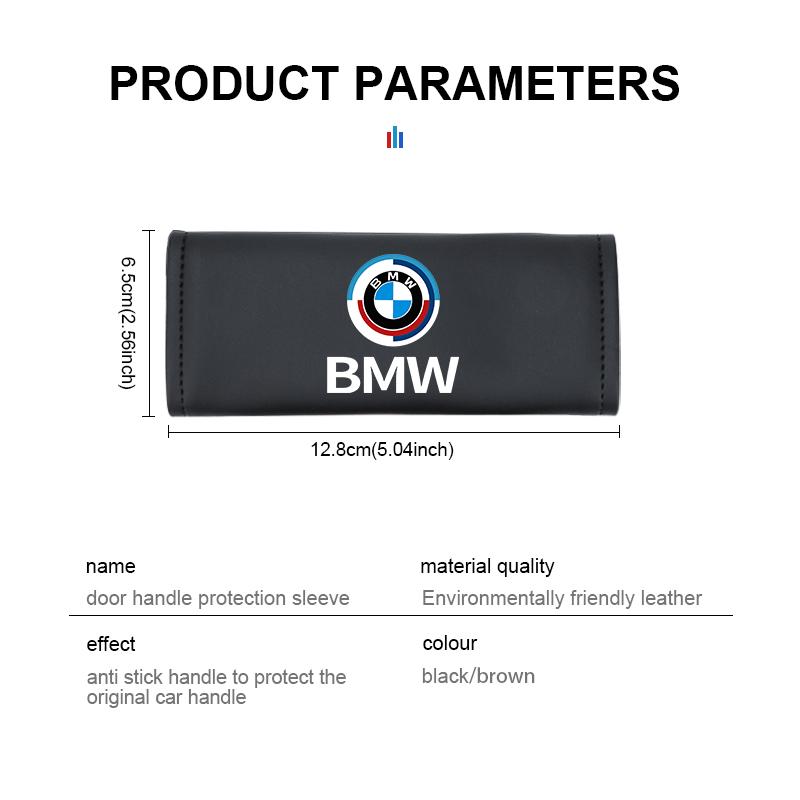 NNEJ4 Car Door Inner Handle Protector Cover Leather Protective Case For BMW 50th Anniversary Edition E36 E46 E53 E90 E60 E93 E87 G20