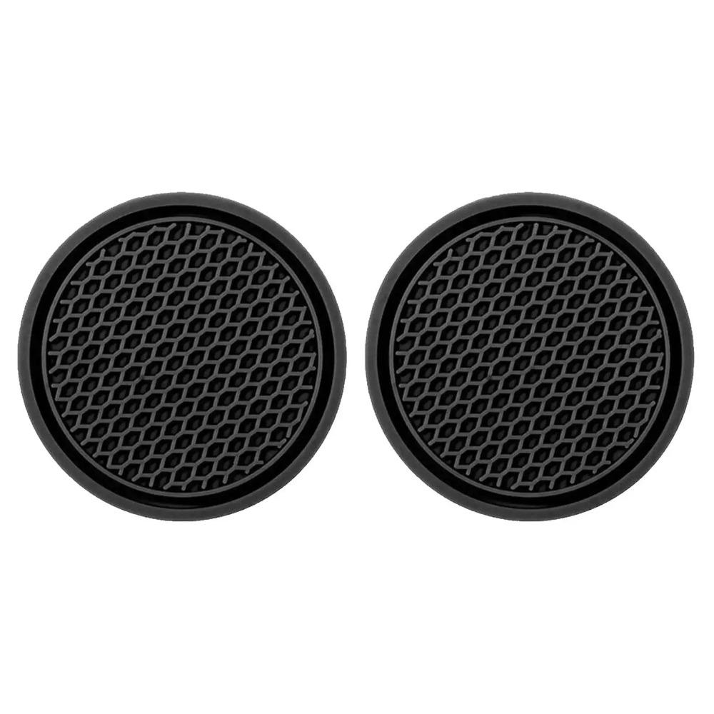 2pcs Non-Slip Rubber Mat Car Water Cup Pad Auto Parts Daily Maintenance Accessories
