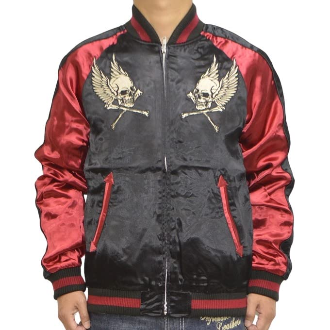 Custom Made Reversible Sukajan Flight Jacket Souvenir Jacket Motorcycle Biker Outerwear [Banson] ABV-2302 MA-1 Men's (S)